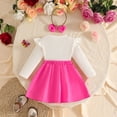 thumbnail image 3 of HAYIMI Girls Long Sleeve Bowknot Ribbed Dress Headbands Sets O-Neck Versatile Dresses, 3 of 3