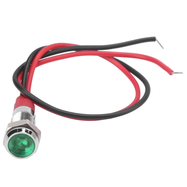 6mm Indicator Light, LED Metal Indicator Stainless Steel With Wire For Warning Indication For Car Truck Ship Speedometer Odometer Tachometer Light Green