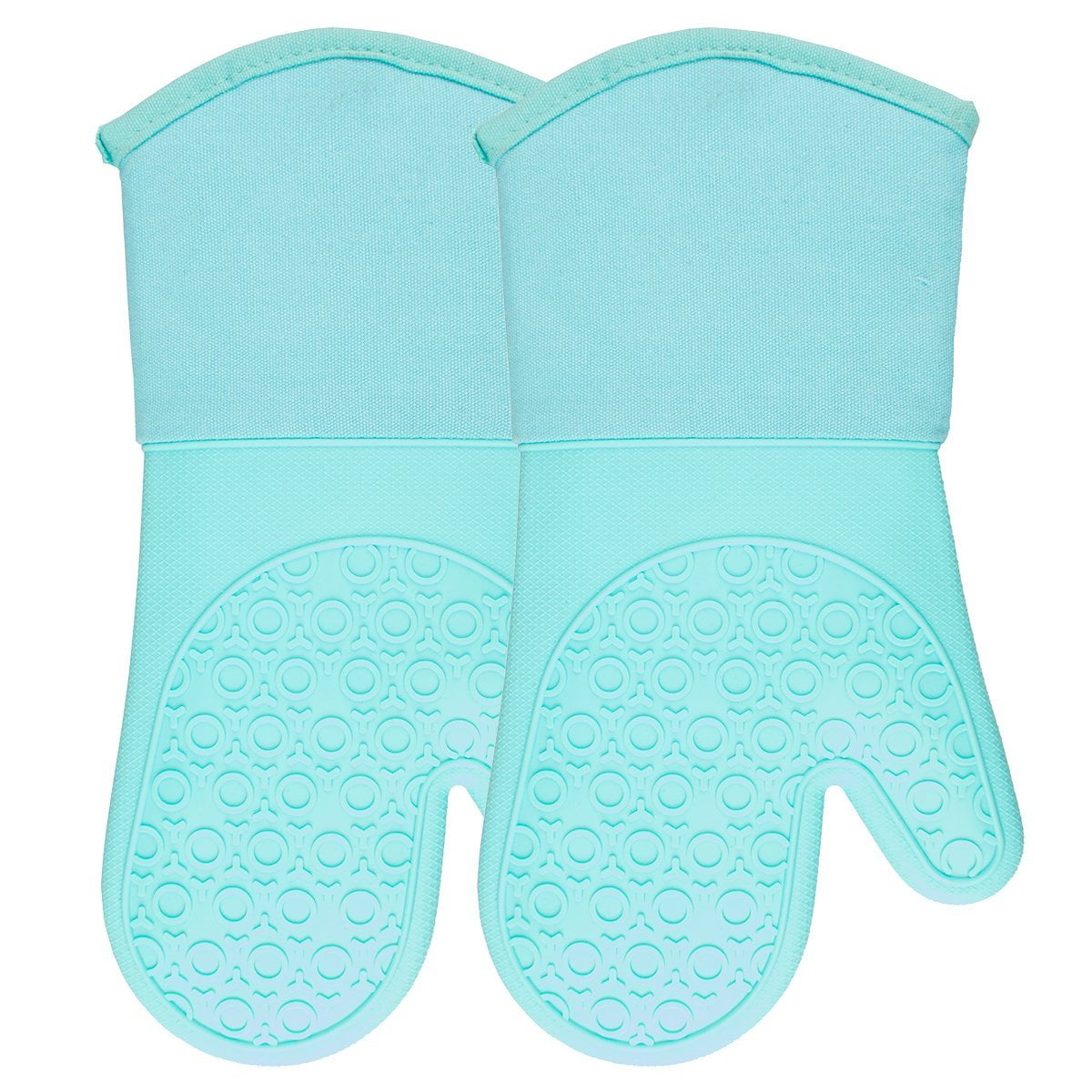 Extra Long Professional Silicone Oven Mitt - 1 Pair - Non-slip Oven ...