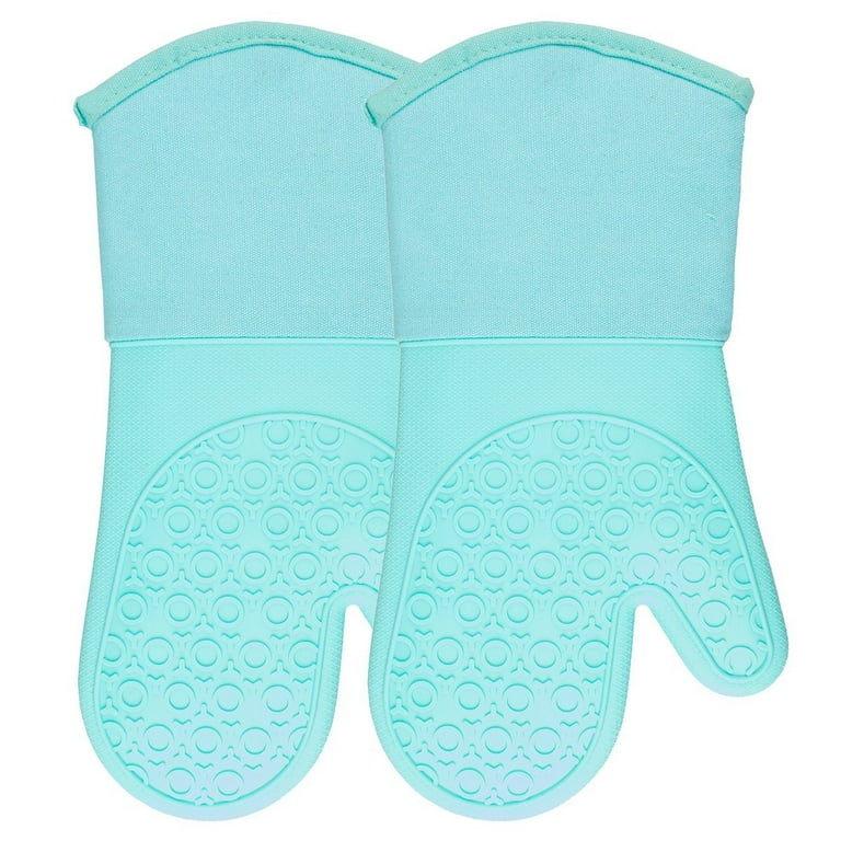 Extra Long Professional Silicone Oven Mitt - 1 Pair - Non-slip