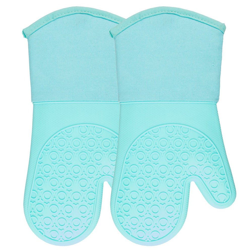 Extra Long Professional Silicone Oven Mitt 1 Pair Nonslip Oven