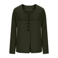 thumbnail image 6 of YanHoo Womens Business Work Casual Blazers Solid Color Button Down Scoop Neck Split Hem Fitted Suit Jackets 2026 Army Green,XXL, 6 of 7
