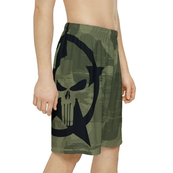 Mens Sports Shorts (AOP) Army Green Camo