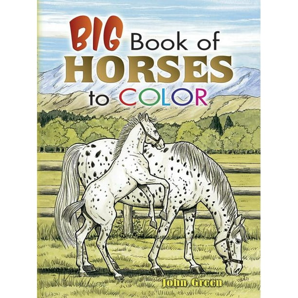 spansk Asser stilhed Dover Nature Coloring Book: Big Book of Horses to Color (Paperback) -  Walmart.com