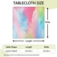 thumbnail image 2 of Colorful Tie Dye Pattern Square Fitted Tablecloth with Elastic Edge,Square Table Cover,Washable Elastic Table Cover for Home Kitchen Party Decor 34"x34", 2 of 6