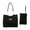 Black, variant on Cute Corduroy Tote Bag Canvas Shoulder Handbags for Women Travel Shopping, Come with a Purse (2pcs Set)