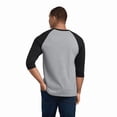 thumbnail image 6 of Gildan Heavy Cotton Raglan Three-Quarter Sleeve T-Shirt Unisex Classic fit Tee, Men's Raglan T-Shirt, Sport Grey/ Black S, 6 of 6