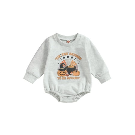 

Emmababy Cartoon Print Long Sleeve Bodysuit: Perfect for Baby s Halloween