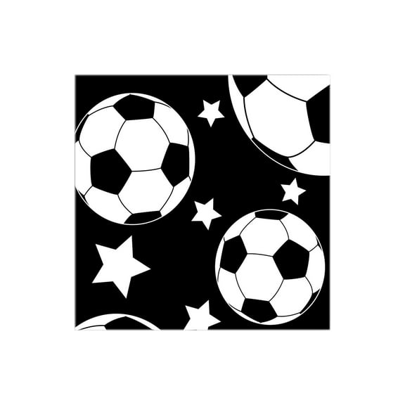 Soccer Balls White Stars 12 x 12 Wood Wall Sign Plaque