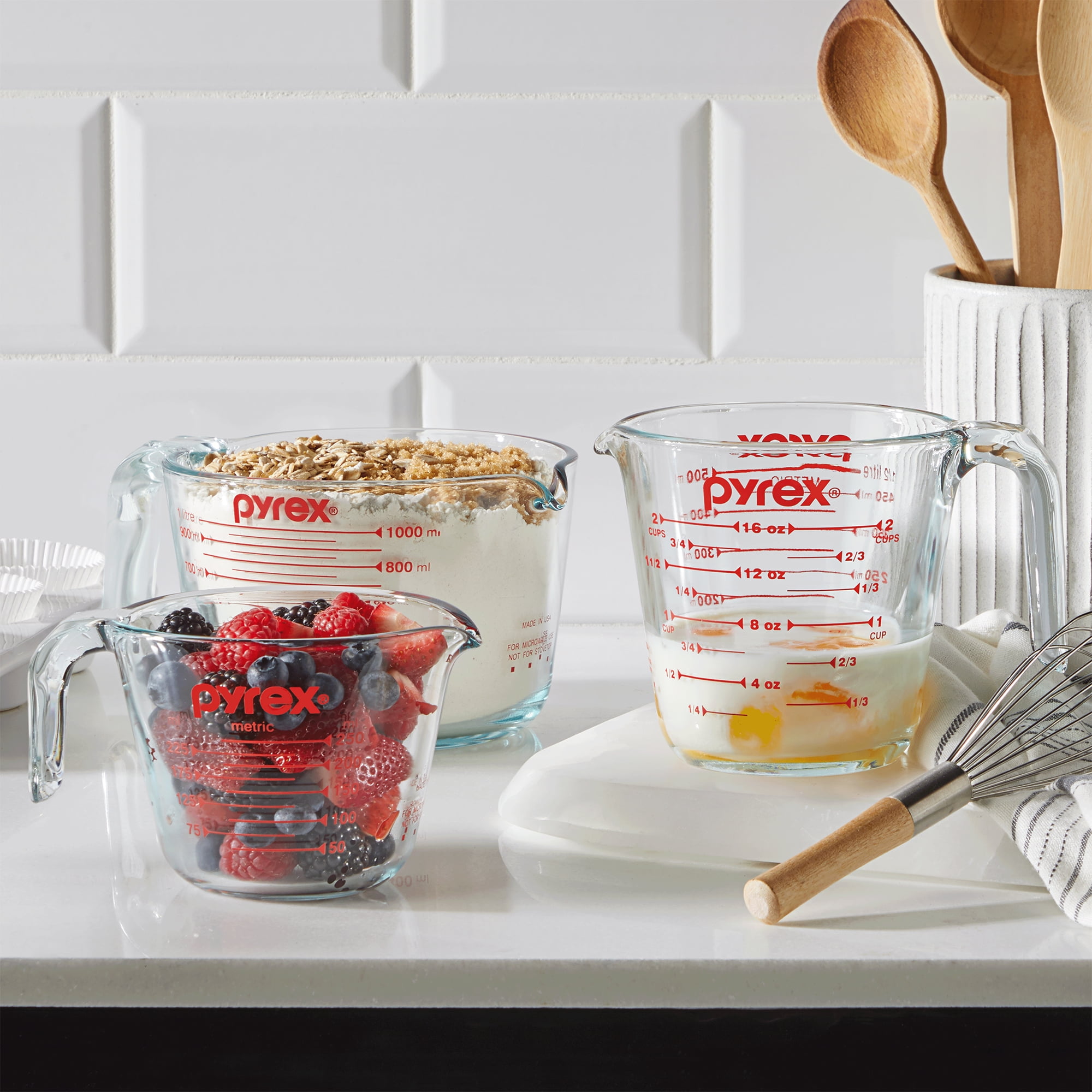 Pyrex 3-pc Glass Measuring Cup Set