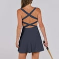 thumbnail image 5 of Lovskoo Womens Summer 2024 Tennis Mini Dress Built-In Shorts Beach Vacation Athletic Sleeveless Skort Sundresses with Pockets Navy S, 5 of 9