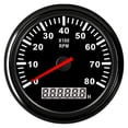 thumbnail image 1 of Universal Tachometer 85mm Car Boat Tacho Sensor Marine with Hourmeter 3000 4000 6000 8000 RPM Tachometer 12V/24V Red Backlight ,Wide Applicability, 1 of 7