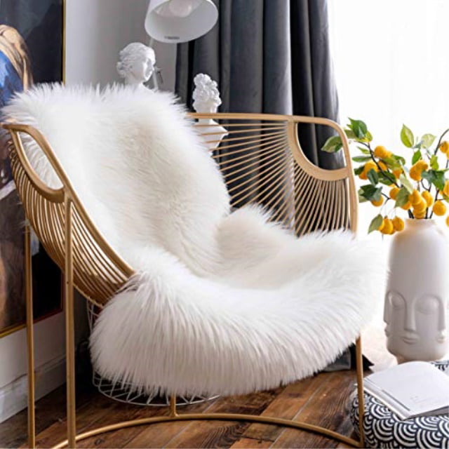 Comfy Furry Plush Chair Seat Cushion Floor Window Seat Mat w/ Memory Foam Insert 