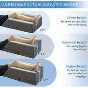 KingPavonini Leg Elevation Pillows 4-Height Adjustable Memory Foam for Surgery, Injuries, Rest, Grey