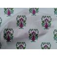 thumbnail image 4 of oneOone Cotton Poplin Light Grayish Blue Fabric Leaves & Floral Block Dress Material Fabric Printed Fabric By The Yard 42 Inches Wide, 4 of 4