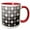 Red/White, variant on 3drose, Black, Gray and White Big Dots - Whimsical Fun Art, 15oz Two-tone Black Mug