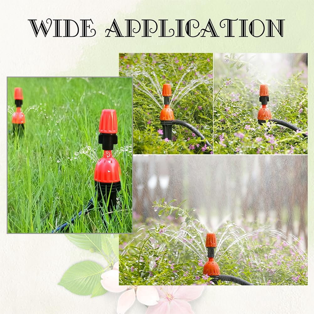 82FT Drip Irrigation Kit Watering Irrigation System Adjustable Drip Nozzle Emitters Micro Automatic Irrigation Garden Drip System with 1/4 inch Irrigation Tubing Hose Mixed Color