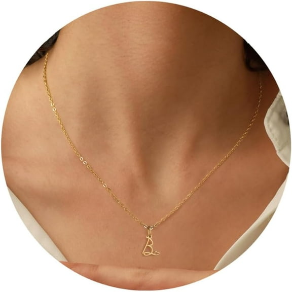 Initial Necklaces for Women, 18k Gold Plated Letter Necklace Dainty Personalized A-Z Pendant Choker Necklace Jewelry Gifts