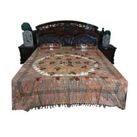 Mogul Indian Cotton Bed Cover Printed Indi Bedspread Bedding
