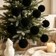 thumbnail image 6 of Hvmvliv 6 Pack Flocked Christmas Tree Ball Ornaments with Soft Velvet Finish for Xmas Holiday Decor, 6 of 7