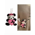 thumbnail image 6 of Plush Panda Charm Keychains Sweet Cute Pendant Car Keyring Phone Decoration Back Clip Fashion Jewelry for Women Girl, 6 of 11