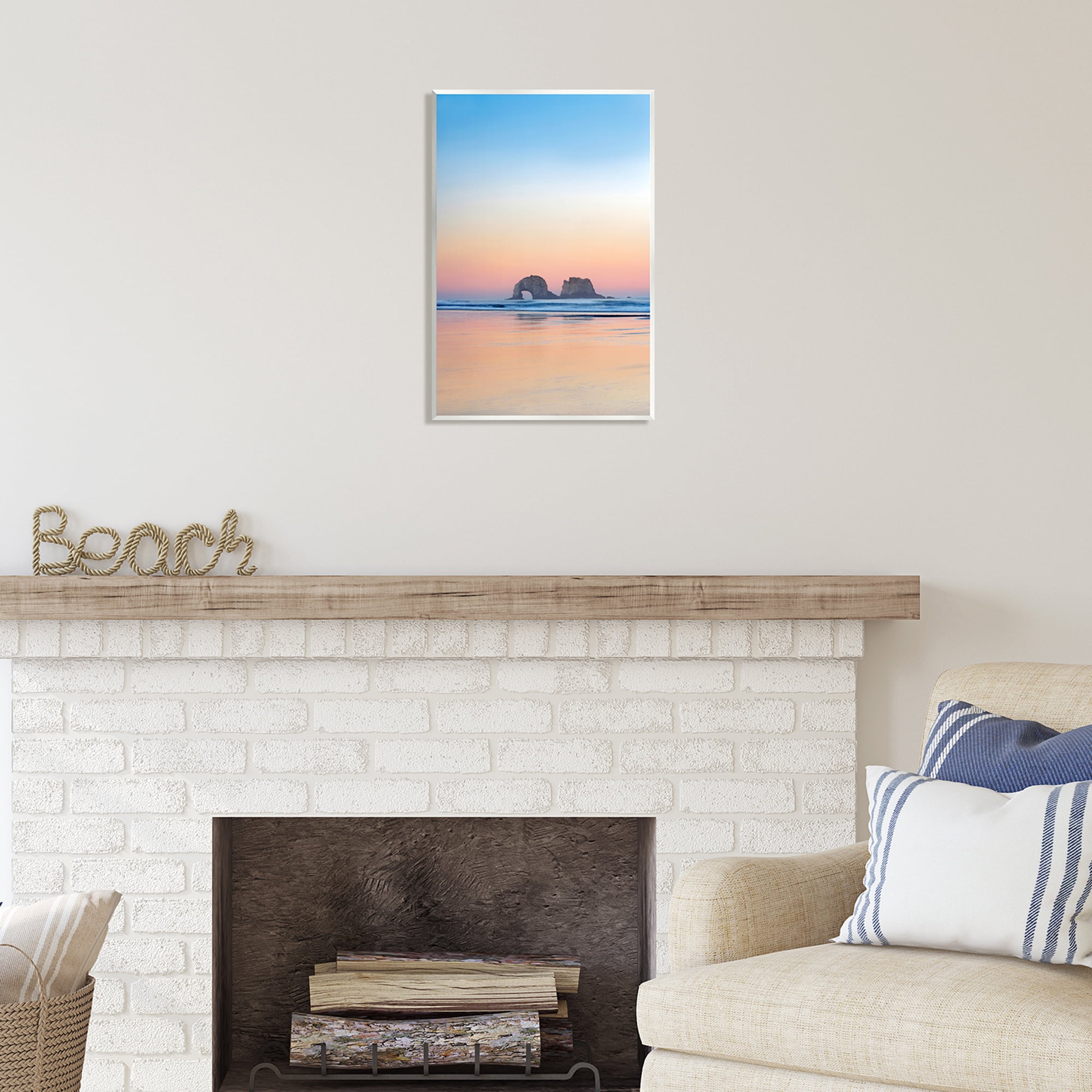 Stupell Industries Distant Ocean Cliffs Sunrise Coastal Photography Unframed Art Print Wall Art