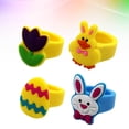 thumbnail image 3 of CIMAXIC easter 10pcs Environmental Cartoon Easter Children PVC Rings Toys Jewelry Gift Party Favors for Kids Girls(Random Pattern),0.98"X0.98"X0.98", 3 of 4