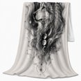 thumbnail image 2 of Mystical Wolf Under Moonlight Celestial Design, Festive Celestial Art Scene, Warm Flannel Blanket for Cabin and Lodge, Wildlife Lovers Father's Day Gift, Festive Home Decor, 2 of 9
