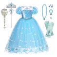 thumbnail image 3 of Elsa Costume Girls Frozen Dress Snow Queen Cosplay Halloween Birthday Party Elegant Toddler Kids Dress Up Carnival Clothes 2-8Y, 3 of 5