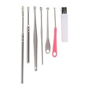 7 Pcs/set Earpicks Stainless Steel Ear Wax Removal Kit Ear Tunnel Cleaning Tools Kit with Case