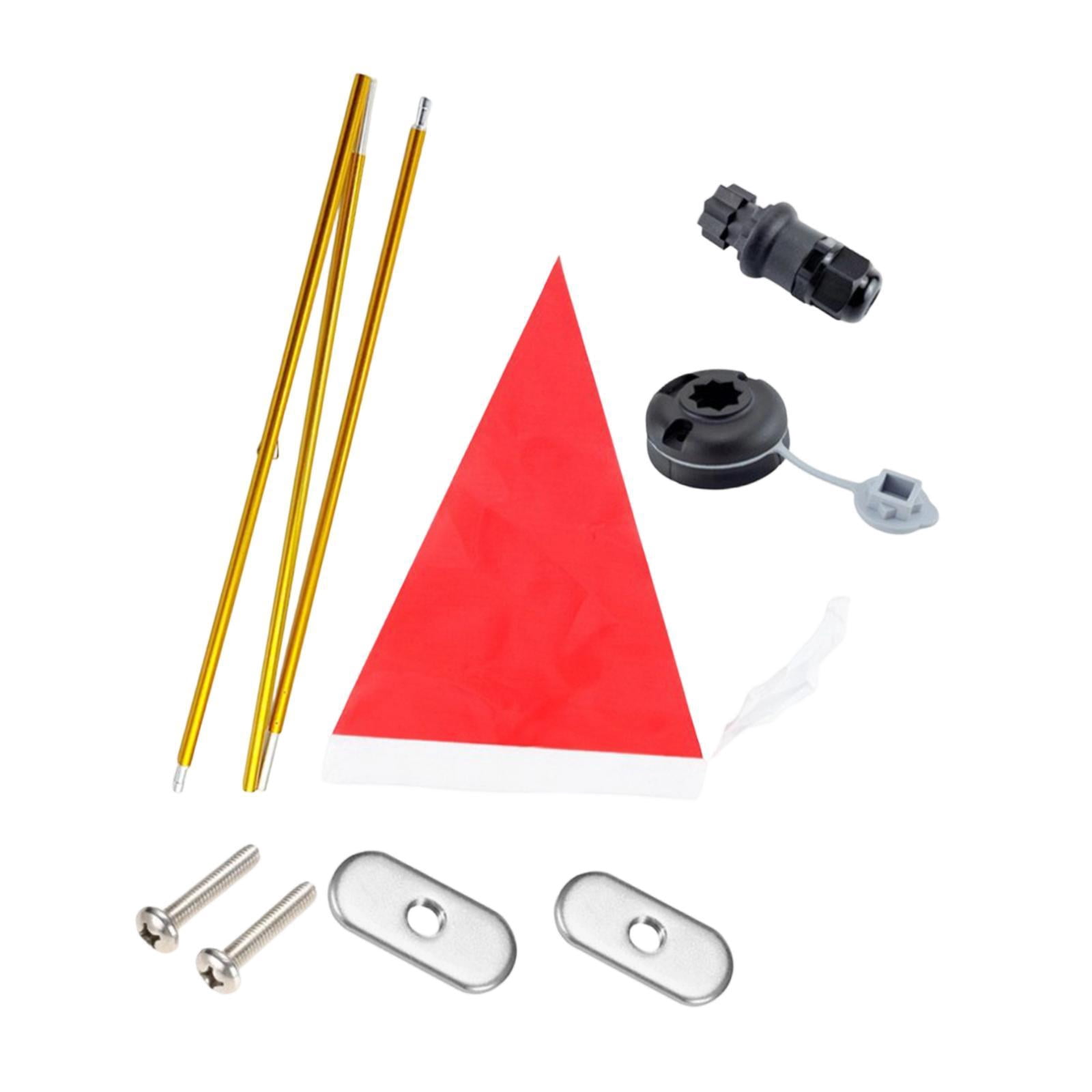 Baoblaze Kayak Flag Accessories, Highly Visible, Stable Base for Dinghies, Canoes, Kayaks Red
