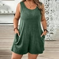 thumbnail image 5 of BSDJILFG Rompers for Women Plus Size Casual Pajama Lounge Sets Crew Neck Pull On Loose Short Overalls Summer Outfits Sleepwear with Pockets,XL-5XL, 5 of 9