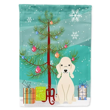 Carolines Treasures BB4216GF Merry Christmas Tree Bedlington Terrier Sandy Flag Garden Size