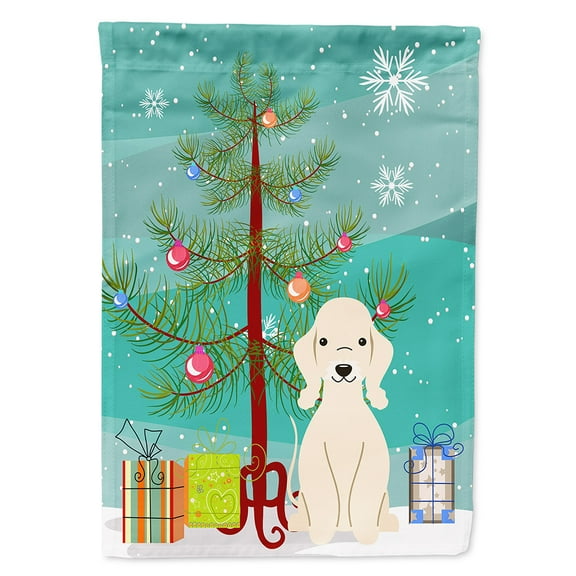 Merry Christmas Tree Bedlington Terrier Sandy Garden Flag