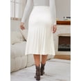 thumbnail image 6 of DARING DIVA Women's Pleated Skirt High Waist Pregnancy Midi A Line Work Skirts L White, 6 of 8