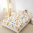 thumbnail image 4 of Homewish Cherry Blossoms Teens Queen Sheet Sets, Kawaii Flower Floral Flat Sheet, Rustic Farmhouse Queen Fitted Sheet, Breathable Home Decor, 4 Pieces, 4 of 7