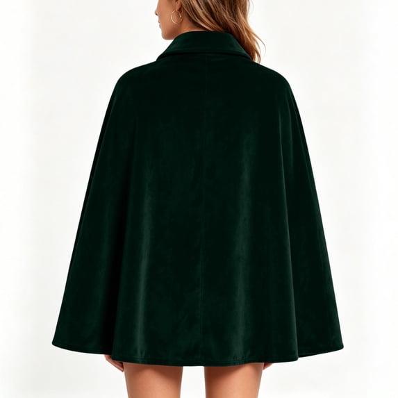 Virmaxy Halloween Costume Unisex Adult Velvet Hooded Costume Cape Lace Up Front Bow Tie Asymmetrical Cloak for Halloween Stage Performance Cosplay Army Green