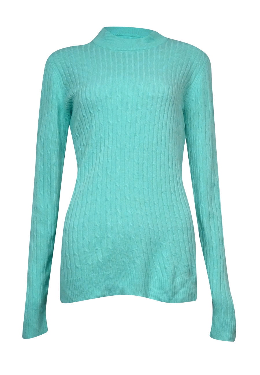turquoise mock turtleneck