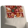 thumbnail image 2 of COEQINE Recliner Headrest Covers PU Leather Headrest Protector with Hook and Loop Straps, Universal Head Rest Covers for Recliner Home Decor, 17x27 Inch, Gingerbread Man Snowman House Red, 2 of 7