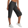 thumbnail image 7 of Nestiefly Womens Capri Pants with Pockets Straight Leg Yoga Capris Leggings Mid-Calf Capris Workout Summer Black M, 7 of 7