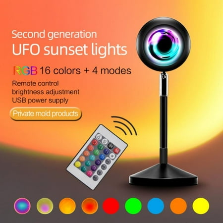 

Sunset Projection LED Night Light 180 Degree Flexible Rotation Rainbow USB Sunset Lamp Floor Stand Sunset Light Romantic Night Light Projector Lamp Living Room Bedroom Party Home Decor