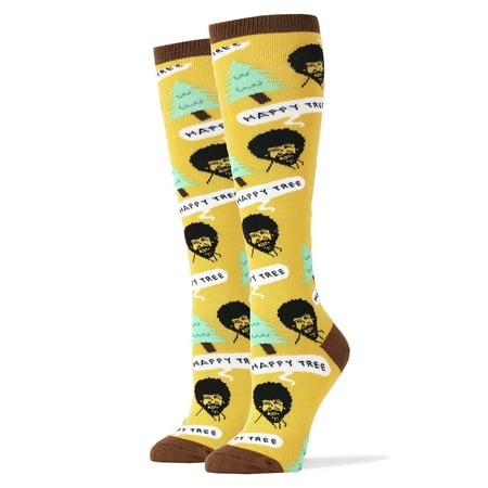 

Oooh Yeah Women s Fun Colorful Knee High Socks Bob Ross Happy Tree Novelty Cotton Socks