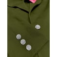 thumbnail image 2 of OrlyCollection Womens Peplum Blazer with Silver Buttons High Low Jacket (Olive, Medium), 2 of 3