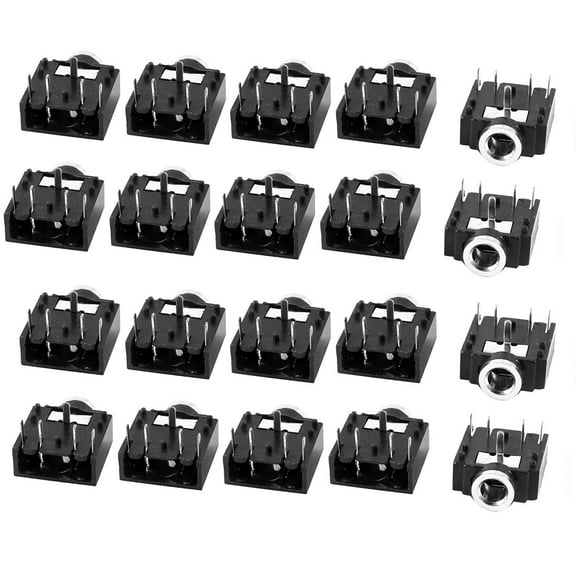 Unique Bargains 20 Pieces 3.5mm 1/8' Audio Stereo Female Jack Socket PCB Mounted Connector 5pin