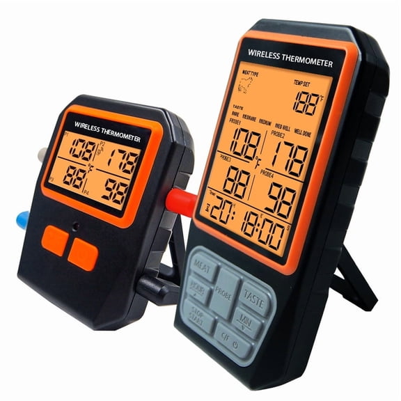 Long Range Wireless Meat Thermometer for Grilling and Smoking with 4 Probes BBQ Grill Kitchen Food Cooking Digital Thermometer for Meat