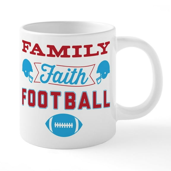 CafePress - Family Faith Football - 20 Oz White Ceramic Mega Mug