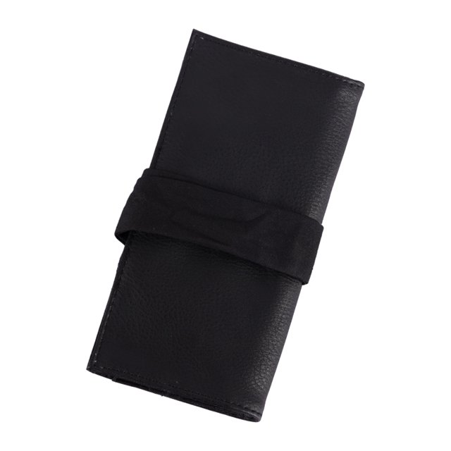 Bolsa con correa para cinturón, plegable, portátil, de cuero PU, con ruedas, organizador de almacenamiento negro Yuyangstore bolsas de pincel de maquillaje