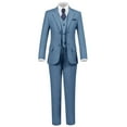 thumbnail image 2 of ETHAN Boys' Suits Slim Fit 5 Pieces Boys Formal Suit Set for Wedding Suit Ring Bearer Suit Grey Blue 3T, 2 of 6
