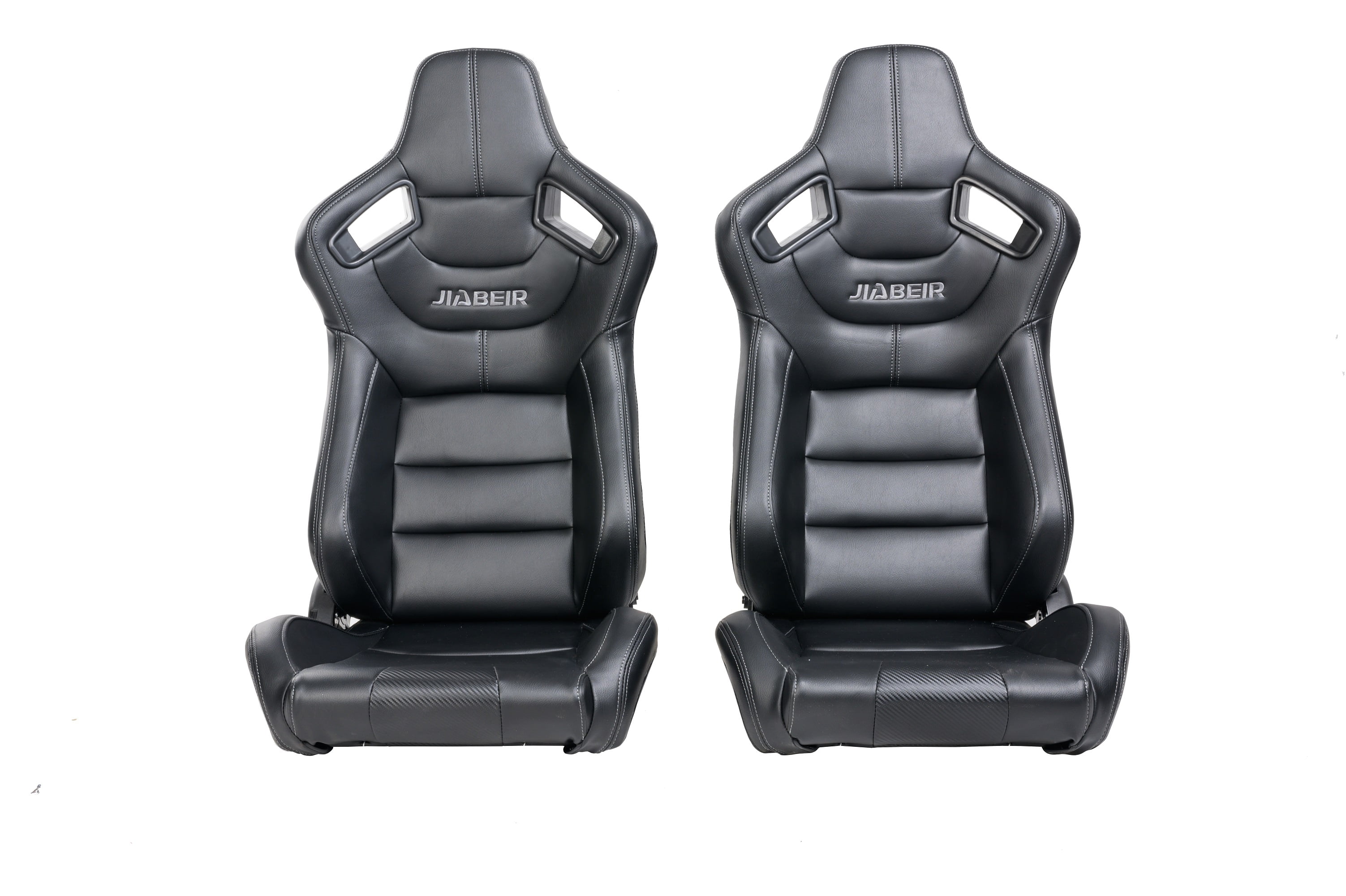 Universal Racing Seats Pair Wrapped with PVC Leather Foam Padded Racing