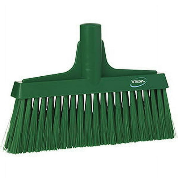 Vikan 10" Upright Broom- Soft/Stiff - Green (2 Units)